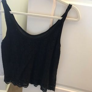 Black eyelet tank top